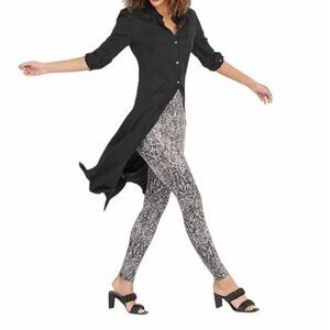 Spanx Faux Leather Snake Shine Leggings Grey Snake Print Large